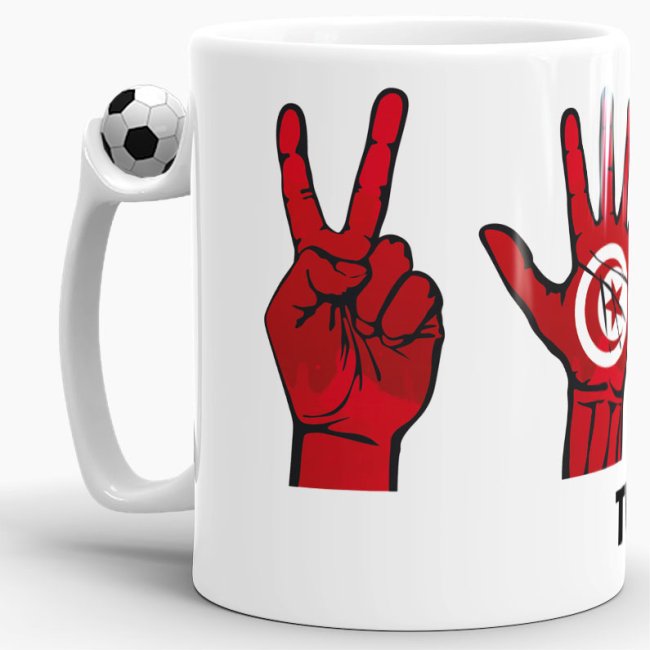Tasse Handzeichen Tunesien Fussball