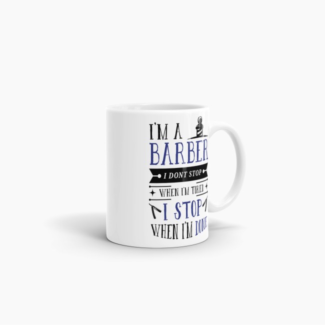 Tasse I&acute;m a Barber Blau Weiss