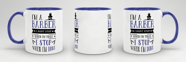 Tasse I&acute;m a Barber Blau Dunkelblau