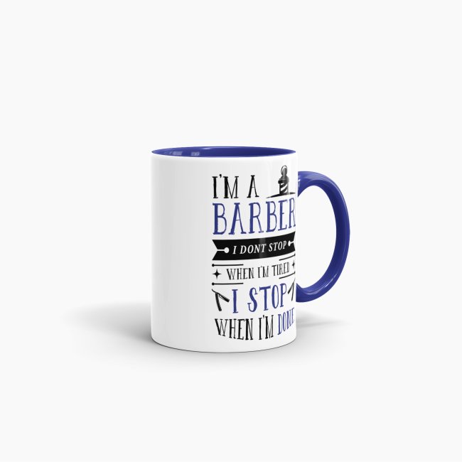 Tasse I&acute;m a Barber Blau Dunkelblau