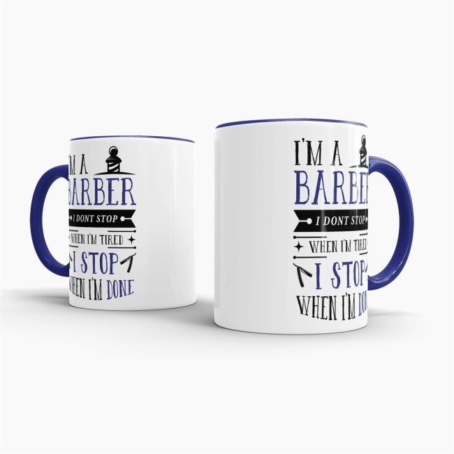 Tasse I&acute;m a Barber Blau Dunkelblau
