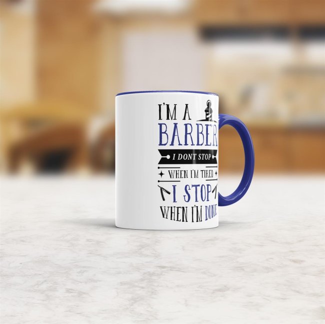 Tasse I&acute;m a Barber Blau Dunkelblau