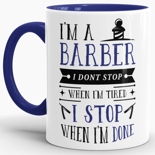 Tasse I&acute;m a Barber Blau Dunkelblau