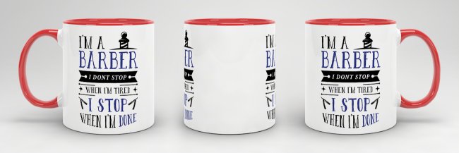 Tasse I&acute;m a Barber Blau Rot
