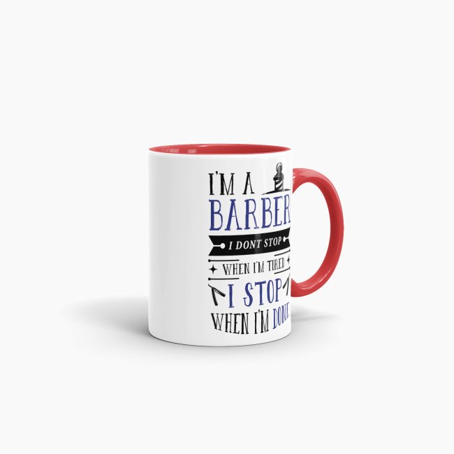 Tasse I&acute;m a Barber Blau Rot