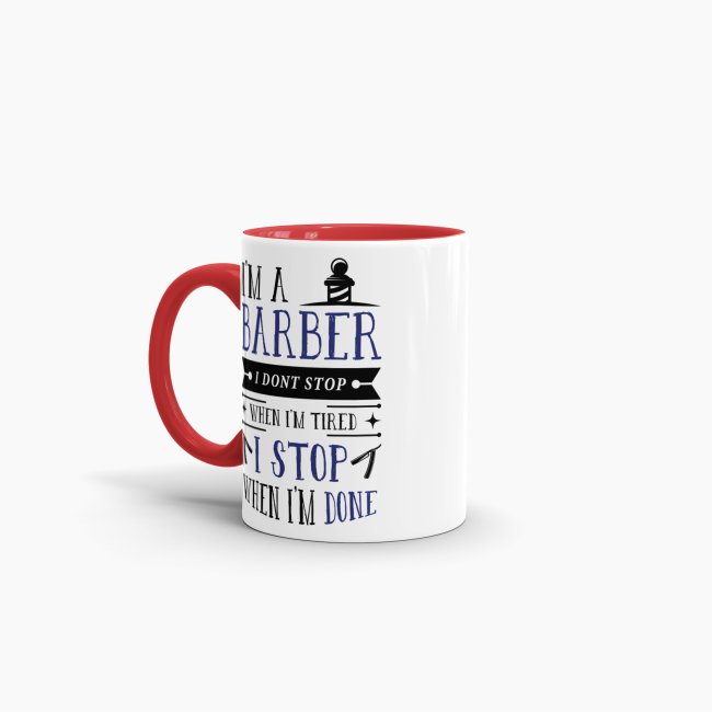 Tasse I&acute;m a Barber Blau Rot