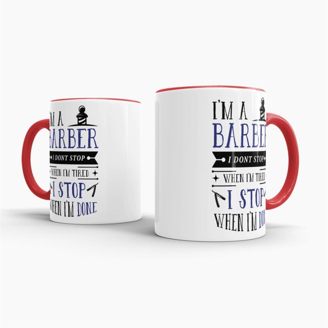 Tasse I&acute;m a Barber Blau Rot