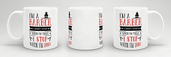 Tasse I&acute;m a Barber Rot Weiss
