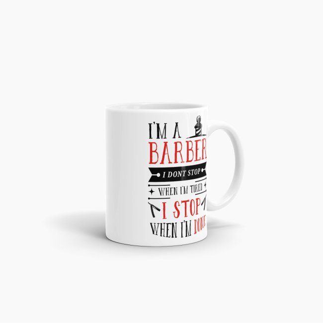 Tasse I&acute;m a Barber Rot Weiss