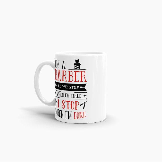Tasse I&acute;m a Barber Rot Weiss