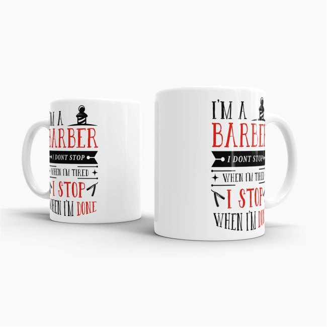 Tasse I&acute;m a Barber Rot Weiss