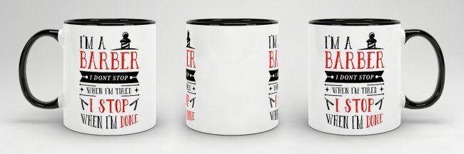 Tasse I&acute;m a Barber Rot Schwarz