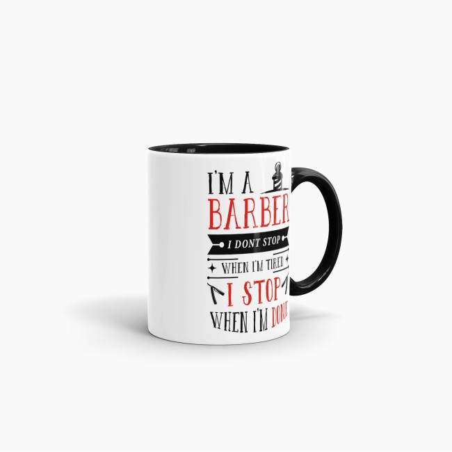 Tasse I&acute;m a Barber Rot Schwarz