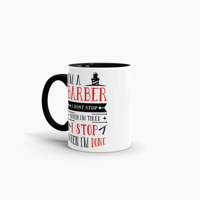Tasse I&acute;m a Barber Rot Schwarz