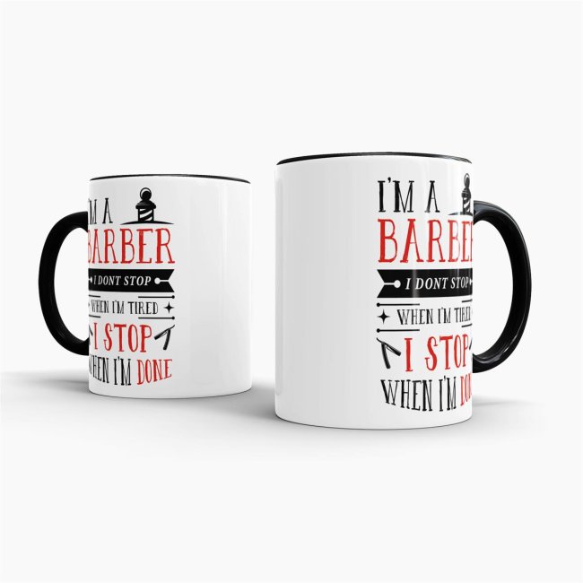Tasse I&acute;m a Barber Rot Schwarz