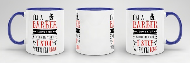 Tasse I&acute;m a Barber Rot Dunkelblau