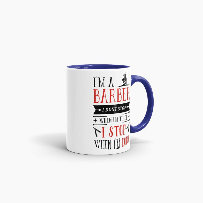 Tasse I&acute;m a Barber Rot Dunkelblau