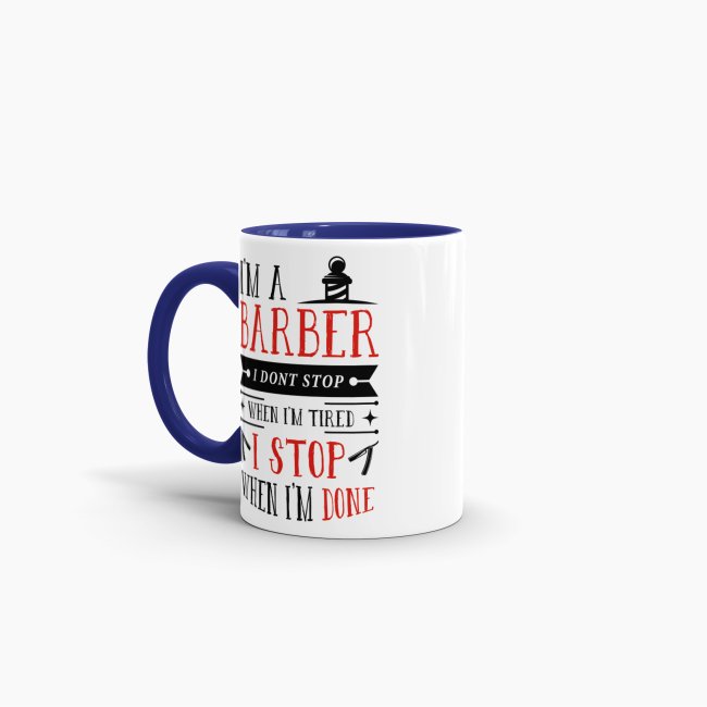 Tasse I&acute;m a Barber Rot Dunkelblau