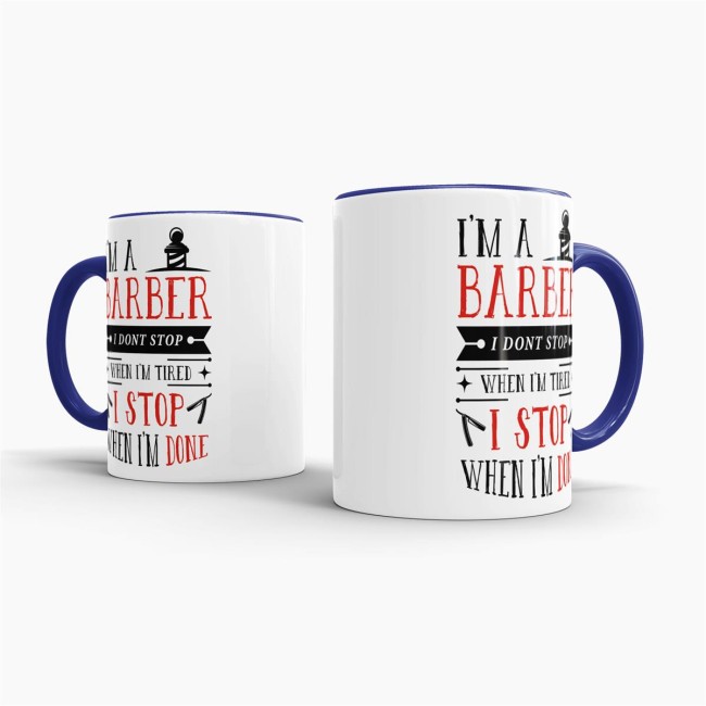 Tasse I&acute;m a Barber Rot Dunkelblau