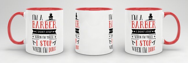 Tasse I&acute;m a Barber Rot Rot