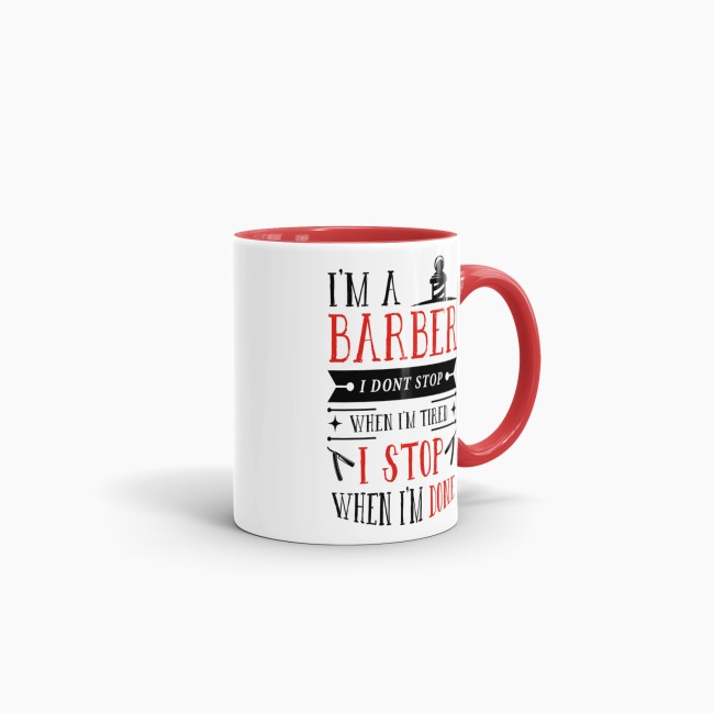 Tasse I&acute;m a Barber Rot Rot