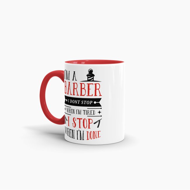 Tasse I&acute;m a Barber Rot Rot