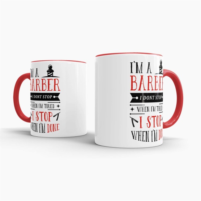 Tasse I&acute;m a Barber Rot Rot