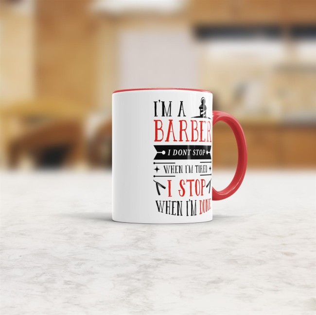 Tasse I&acute;m a Barber Rot Rot