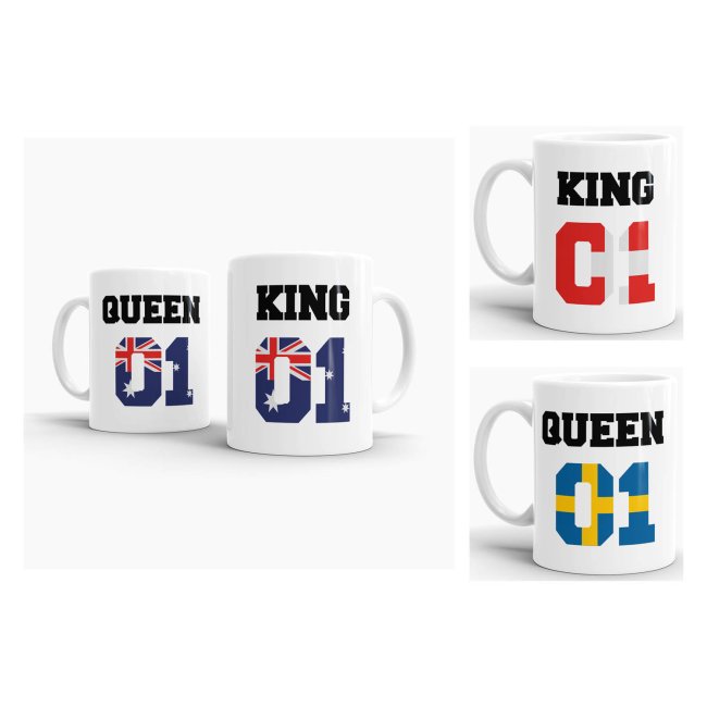 Tasse King und Queen -verschiedene L&auml;nder-