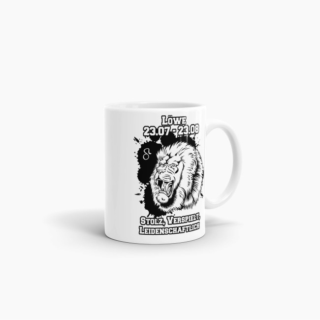 Sternzeichen-Tasse - Sternzeichen L&ouml;we - Wei&szlig;
