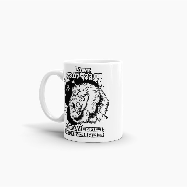 Sternzeichen-Tasse - Sternzeichen L&ouml;we - Wei&szlig;