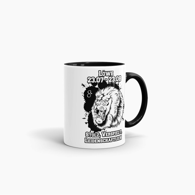 Sternzeichen-Tasse - Sternzeichen L&ouml;we - Schwarz