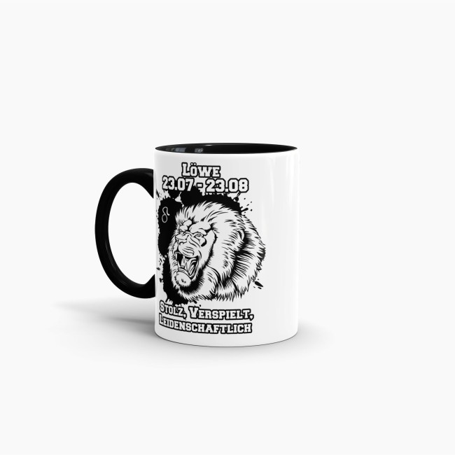 Sternzeichen-Tasse - Sternzeichen L&ouml;we - Schwarz