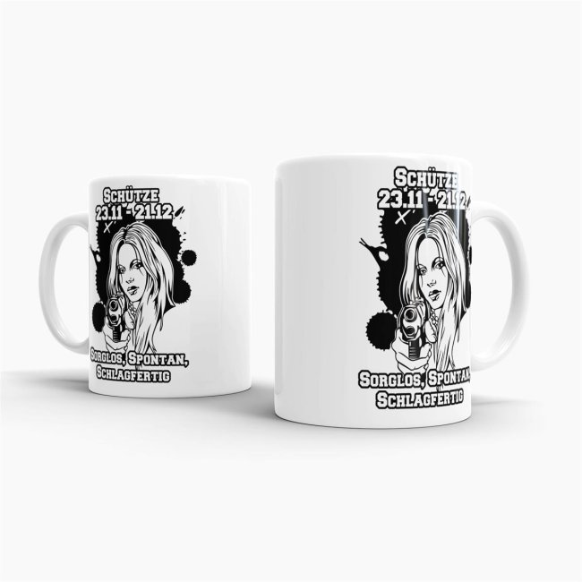 Sternzeichen-Tasse - Sternzeichen Sch&uuml;tze - Wei&szlig;