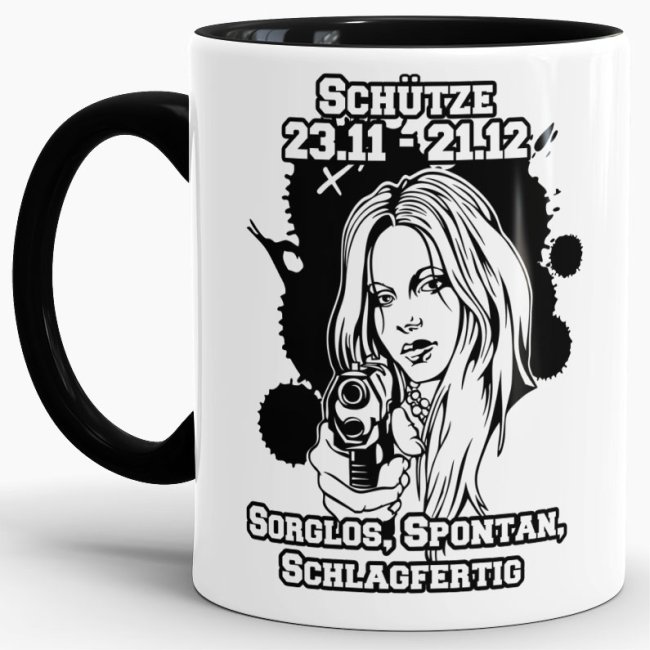 Sternzeichen-Tasse - Sternzeichen Sch&uuml;tze - Schwarz