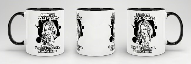 Sternzeichen-Tasse - Sternzeichen Sch&uuml;tze - Schwarz