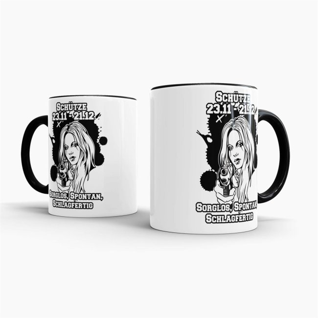 Sternzeichen-Tasse - Sternzeichen Sch&uuml;tze - Schwarz