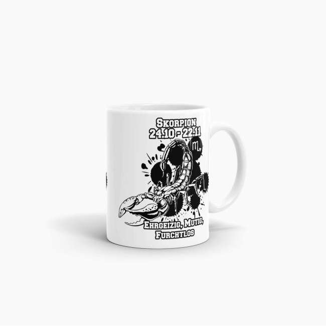 Sternzeichen-Tasse - Sternzeichen Skorpion - Wei&szlig;