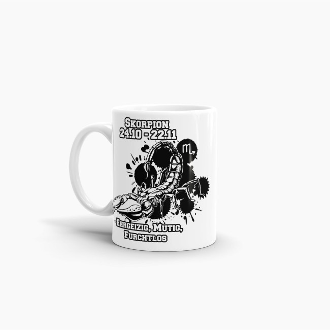 Sternzeichen-Tasse - Sternzeichen Skorpion - Wei&szlig;