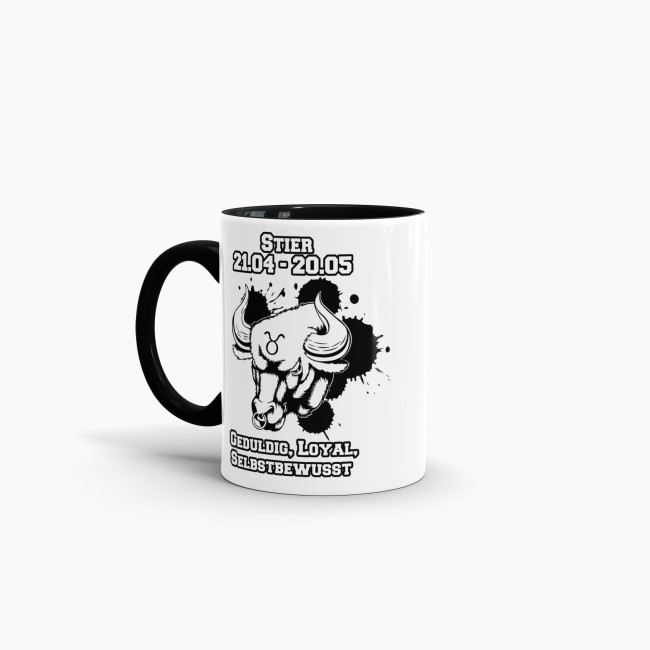 Sternzeichen-Tasse - Sternzeichen Stier - Schwarz