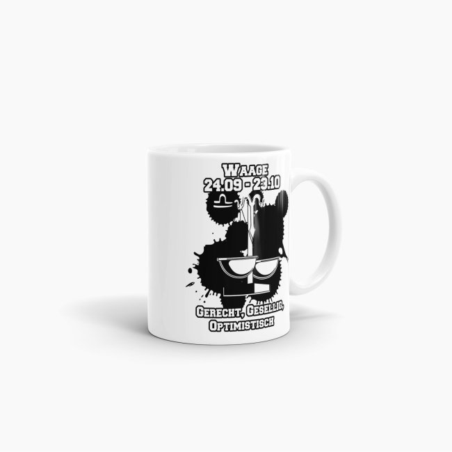 Sternzeichen-Tasse - Sternzeichen Waage - Wei&szlig;