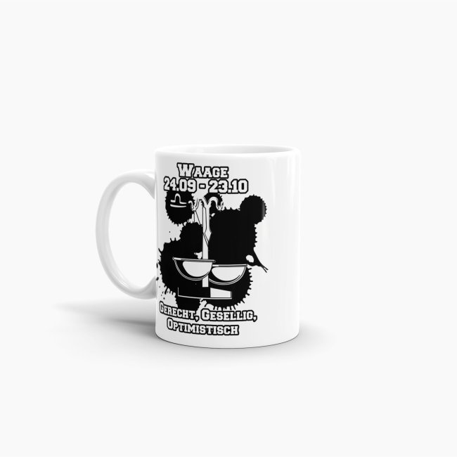Sternzeichen-Tasse - Sternzeichen Waage - Wei&szlig;