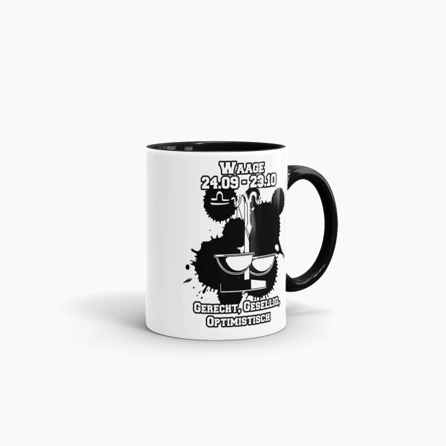 Sternzeichen-Tasse - Sternzeichen Waage - Schwarz