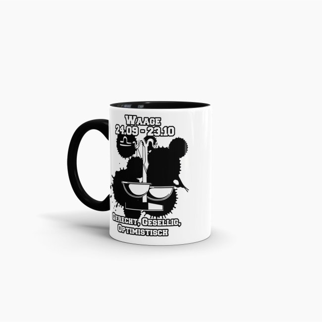 Sternzeichen-Tasse - Sternzeichen Waage - Schwarz