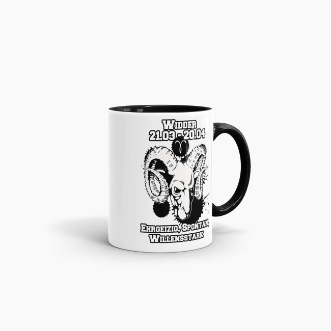 Sternzeichen-Tasse - Sternzeichen Widder - Schwarz