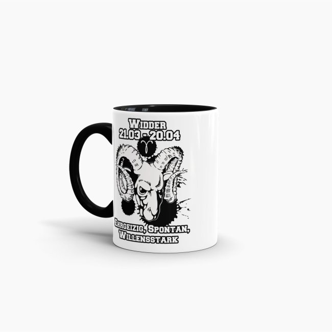 Sternzeichen-Tasse - Sternzeichen Widder - Schwarz