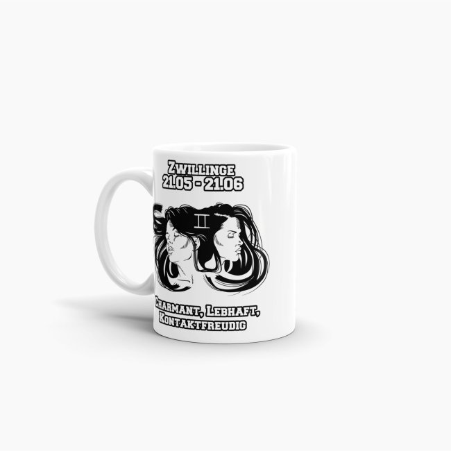 Sternzeichen-Tasse - Sternzeichen Zwillinge - Wei&szlig;