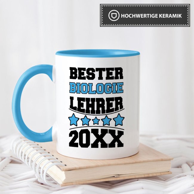 Tasse Bester Biologie-Lehrer Hellblau