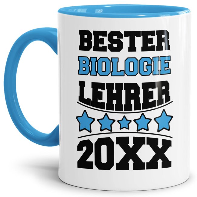 Tasse Bester Biologie-Lehrer Hellblau
