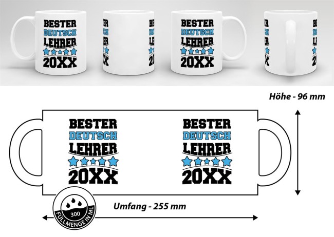 Tasse Bester Deutsch-Lehrer Weiss